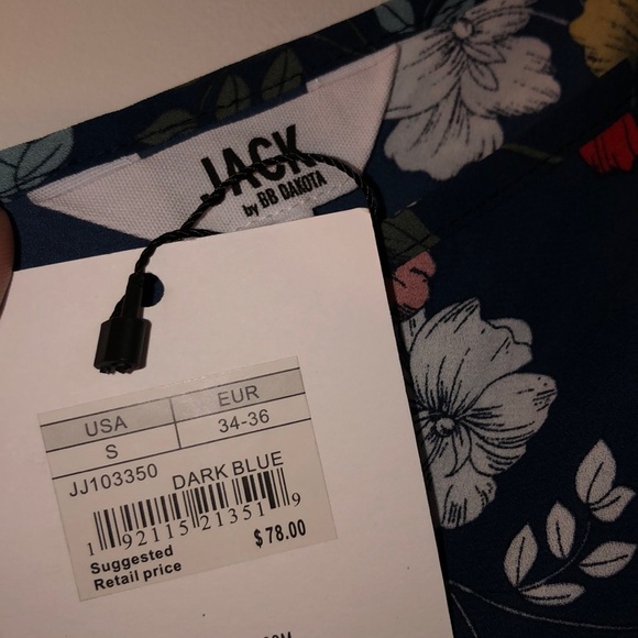 3/$30-BB Dakota - Blue Floral Romper w/ POCKETS - Picture 3 of 7